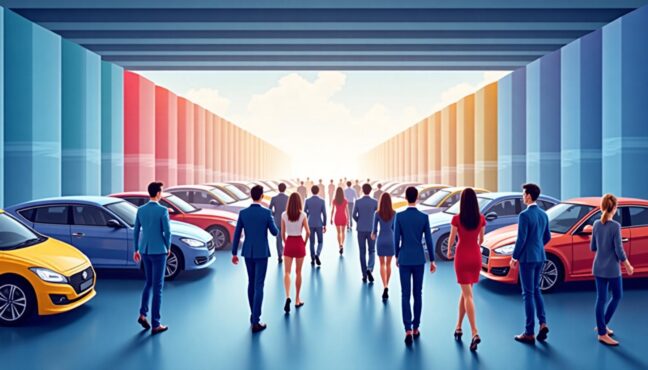 ผู้คนกำลังเดินเข้าชมงานมอเตอร์โชว์