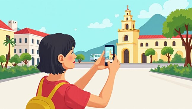 นักท่องเที่ยวกำลังถ่ายรูปที่เซนาโด้สแควร์