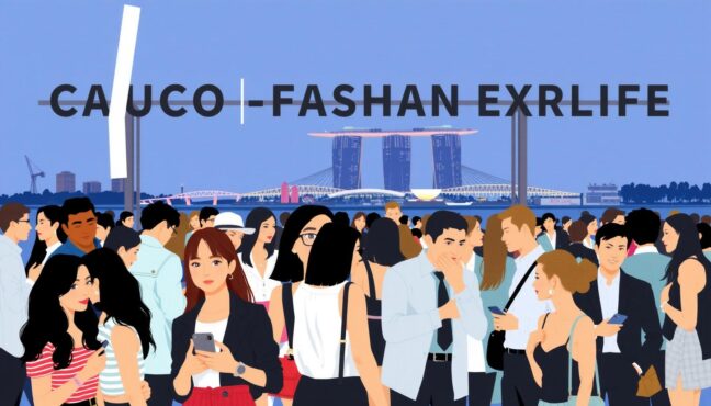 บรรยากาศงานแฟชั่นวีคที่มีผู้เข้าร่วมงานจำนวนมาก