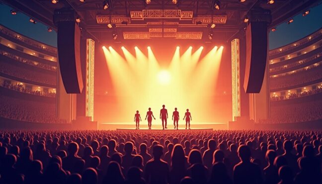 ฉากเวทีคอนเสิร์ต Khemjira The Golden Time Concert ที่ตกแต่งด้วยองค์ประกอบไทยและสีทอง