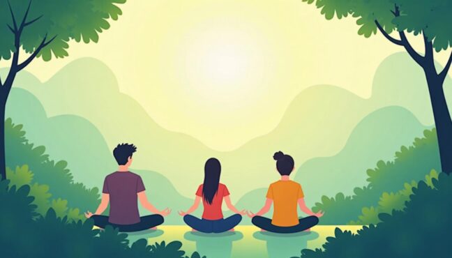 လူငယ်များ တရားထိုင်နေပုံ