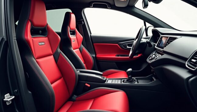 ウルトラスエードシートとカーボン調インパネが特徴的なN-ONE RSのスポーティなインテリア