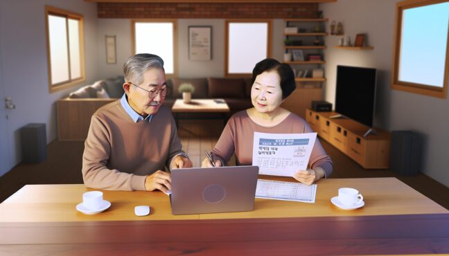 귀촌 계획을 세우는 중장년 부부의 모습