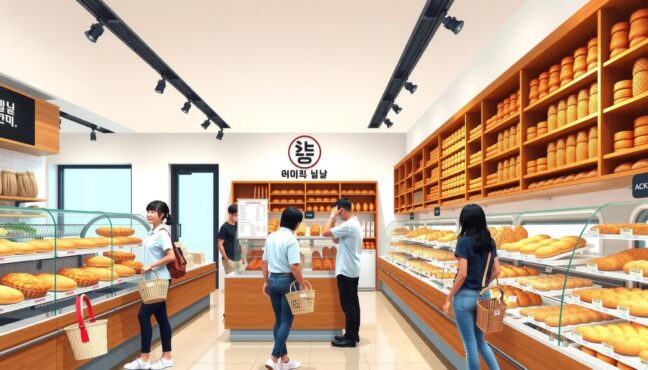 성심당 매장 내부에서 빵을 고르는 사람들