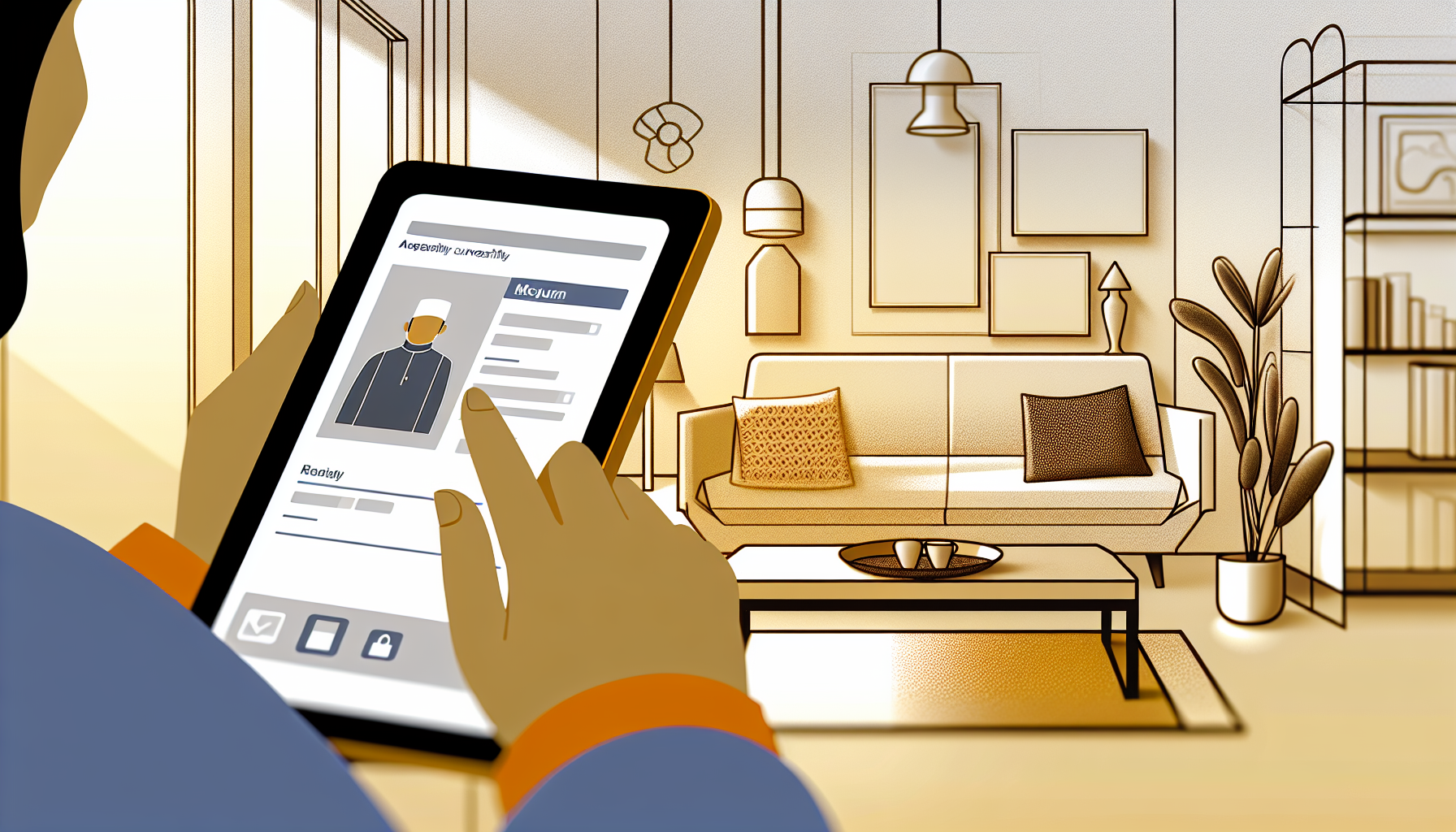 스마트폰으로 인구주택총조사 온라인 참여하는 모습