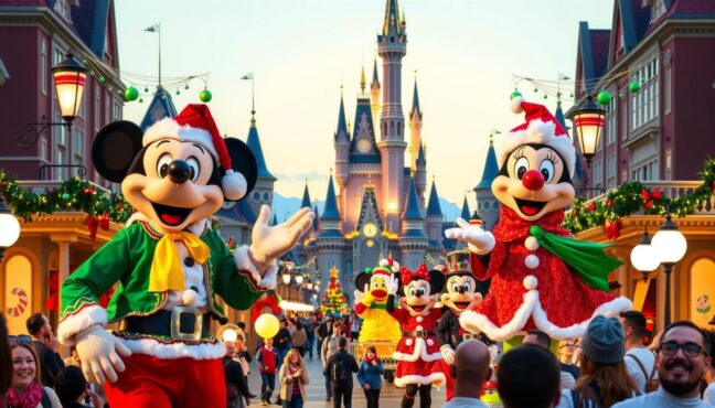 도쿄디즈니랜드 크리스마스 퍼레이드의 환상적인 장면