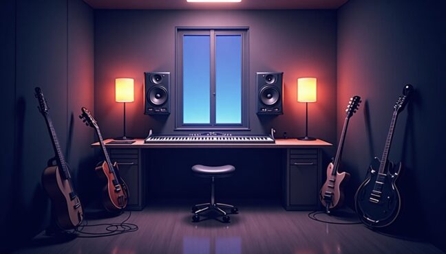 라이즈의 음악 작업을 상징하는 스튜디오 장면
