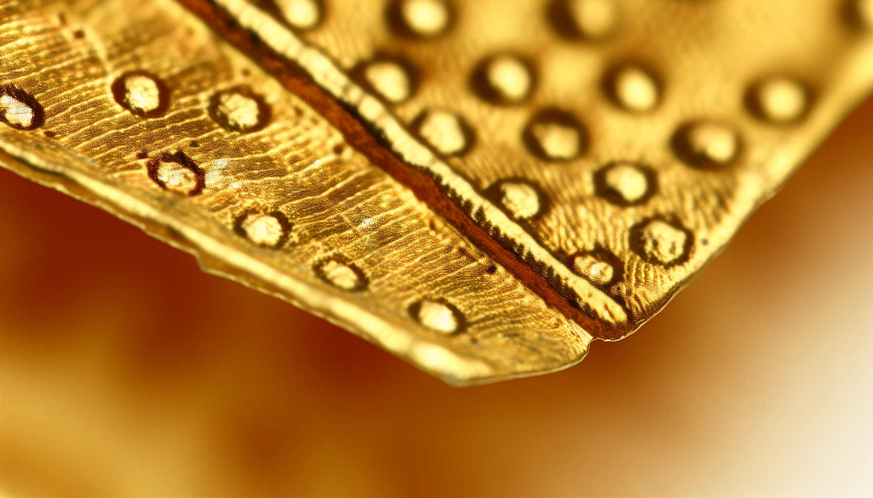 현미경으로 본 신라 금관의 정교한 점열문과 선각문 문양