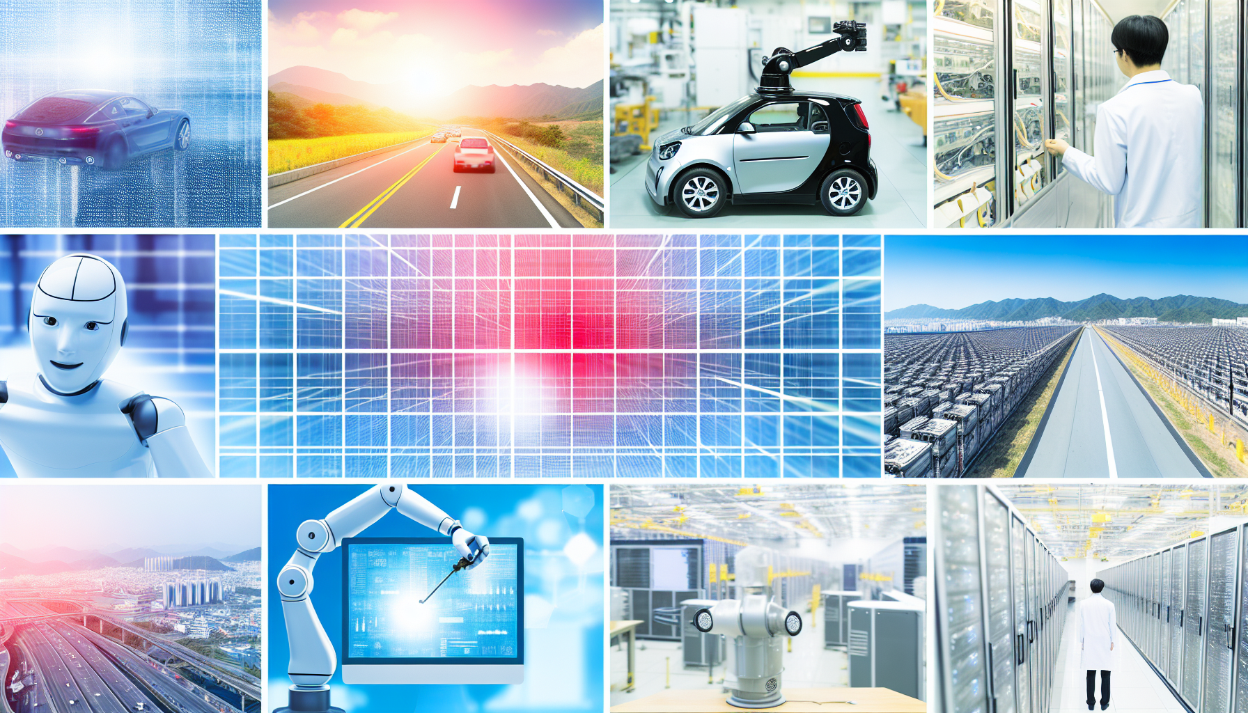 AI 기술이 적용된 다양한 산업 분야 - 자율주행, 스마트팩토리, AI 의료, 데이터센터