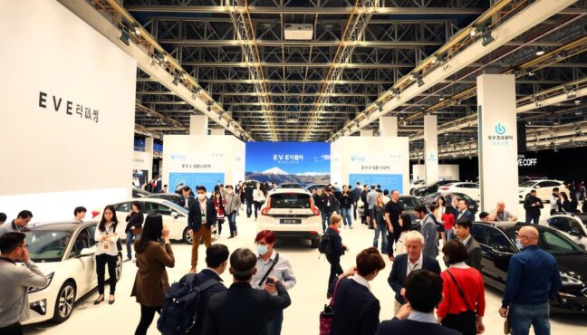 코엑스에서 열린 EV트렌드코리아 2025 전시회 현장