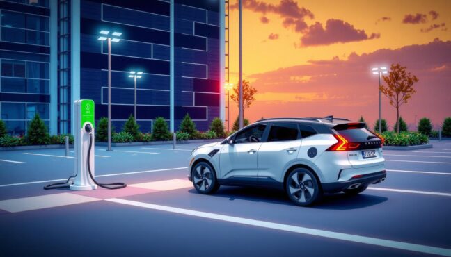 현대적인 전기차 충전소 모습