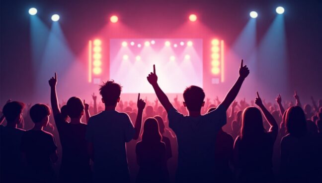 무대 바로 앞 특별석에서 공연 관람하는 모습