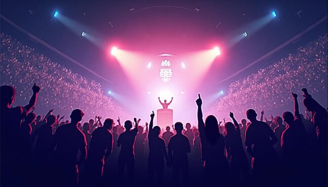 e스포츠 경기장의 열기와 한화생명e스포츠의 미래 성공을 기대하는 분위기