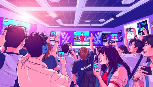 롤드컵 경기 하이라이트를 기다리는 팬들의 모습