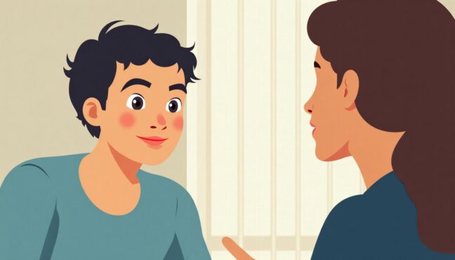 대학 입학사정관과 진지하게 상담하는 학생의 모습