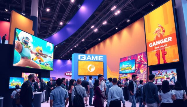 G-STAR 전시장 내 활기찬 게임 부스 전경
