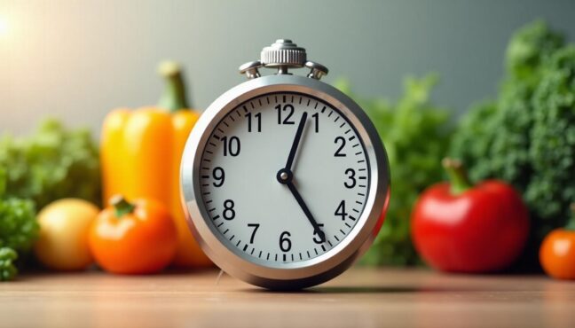 16/8 intermittent fasting method timer with healthy food options
