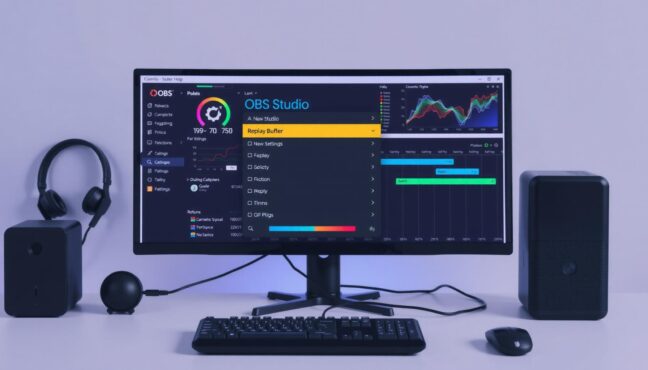 OBS 화면에서 리플레이 버퍼 설정하는 모습