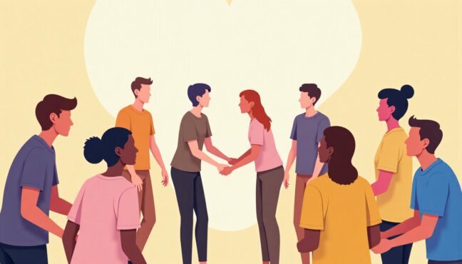 ผู้คนร่วมกิจกรรมการกุศลด้วยความอบอุ่น