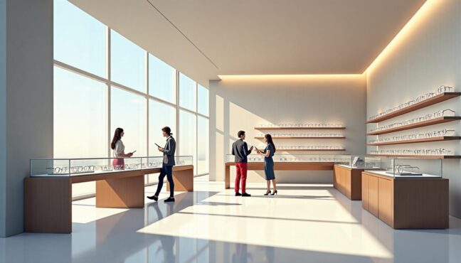 ภาพภายในร้าน Gentle Monster ที่ ICONSIAM ซึ่งเป็นสาขาที่ใหญ่ที่สุดในภูมิภาค