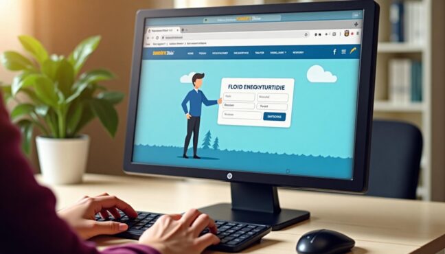 หน้าจอคอมพิวเตอร์แสดงเว็บไซต์ลงทะเบียนเงินเยียวยา