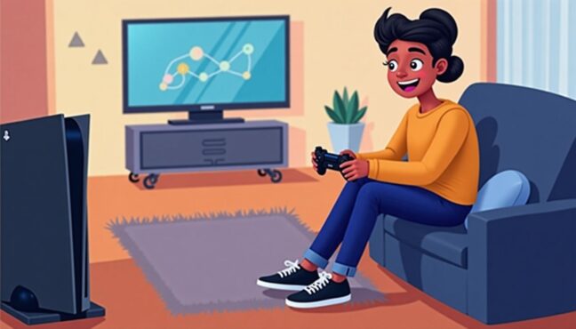 PS5でゲームを楽しむゲーマーの様子