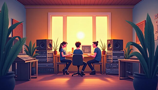 알파드라이브원의 음악 작업실 장면