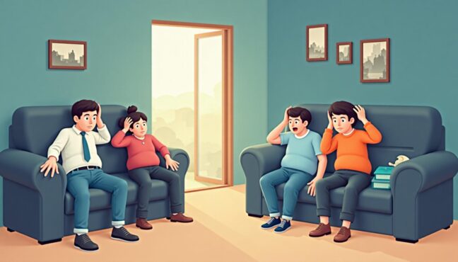 지진 발생 시 안전하게 대피하는 모습