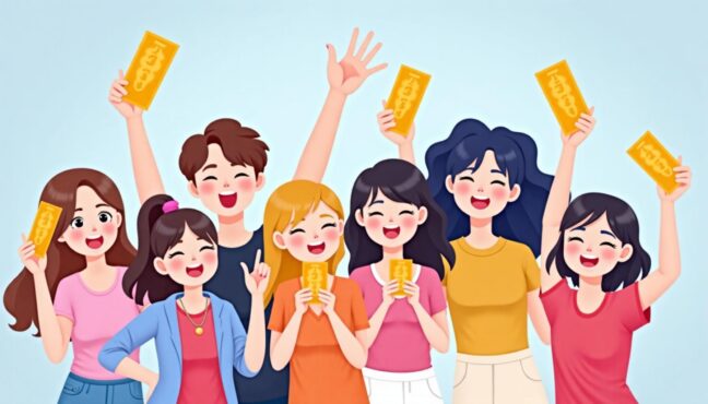 콘서트 티켓팅 성공을 기뻐하는 K-POP 팬들의 감동적인 순간