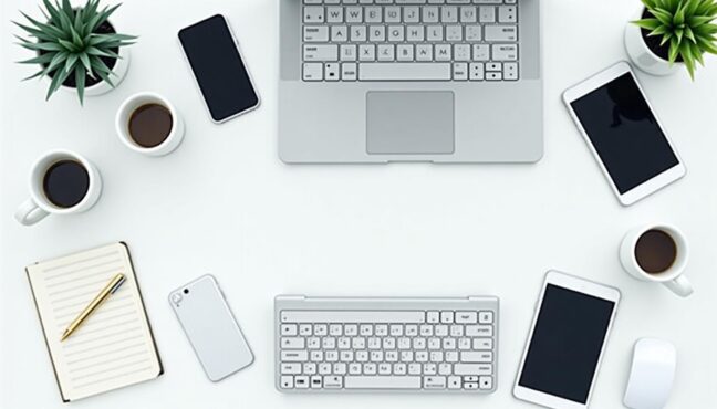 티켓팅을 위해 준비된 다양한 디지털 기기들