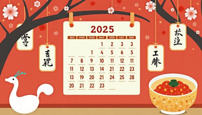 2025年お正月の9連休カレンダーと正月飾り