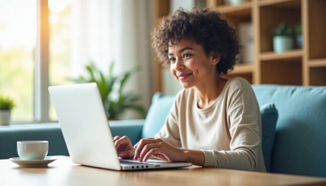 청년이 온라인으로 주거 지원 신청하는 모습