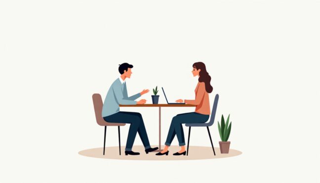 Mediator helping neighbors resolve their dispute