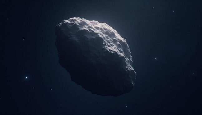 Visualization of the massive dinosaur-killing asteroid in space